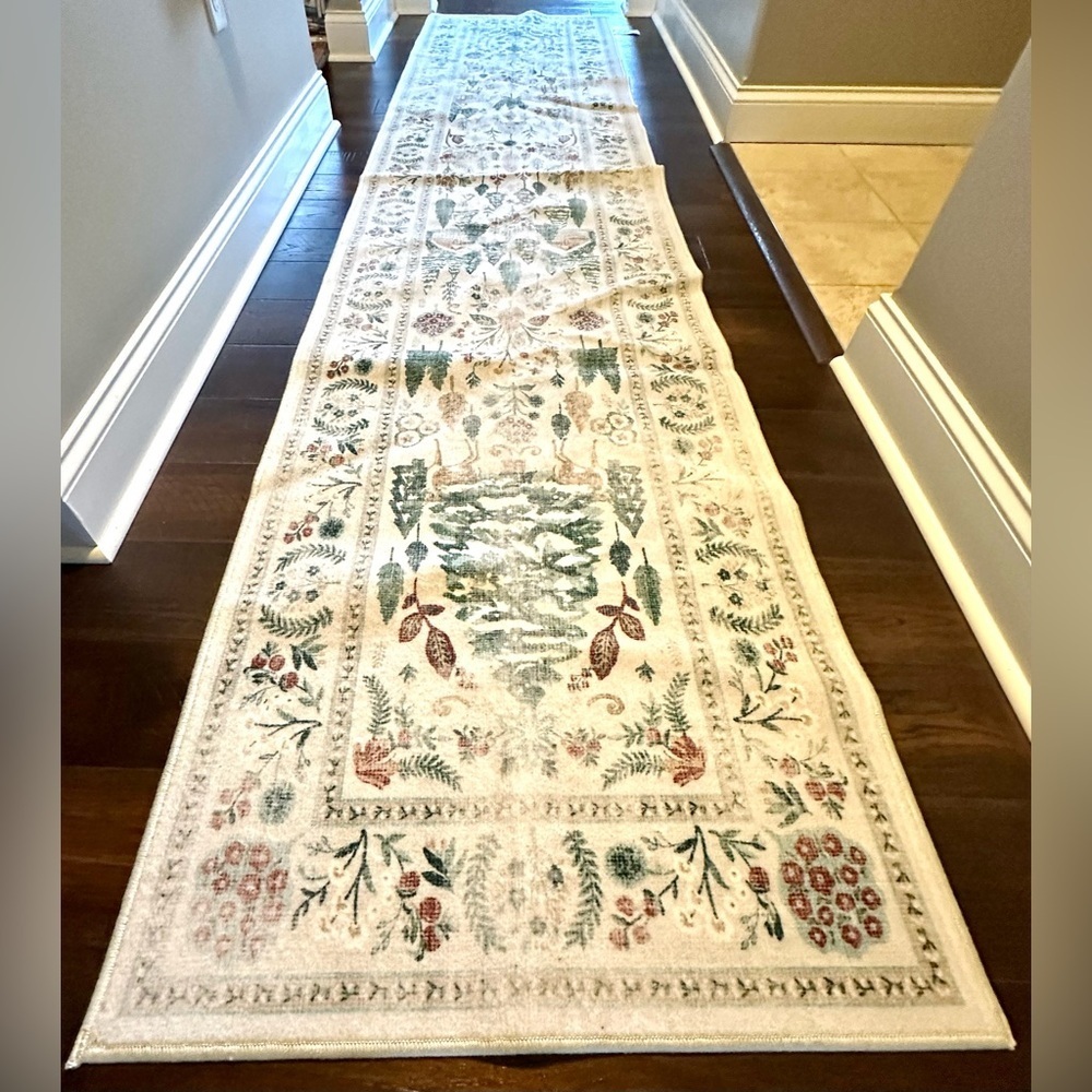 SOLD OUT Ruggable Juniper Runner Rug 2.5x12 Washable Botanical - Picture 3 of 16